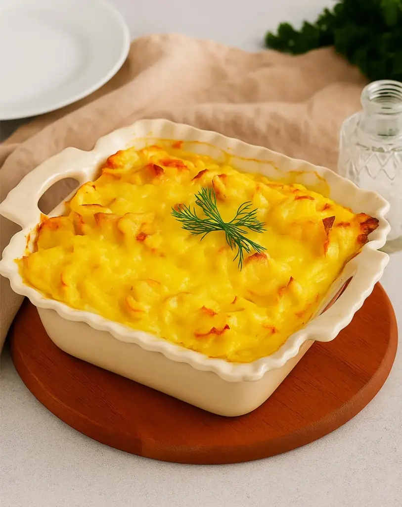 Gratin de pommes de terre au saumon et à la béchamel