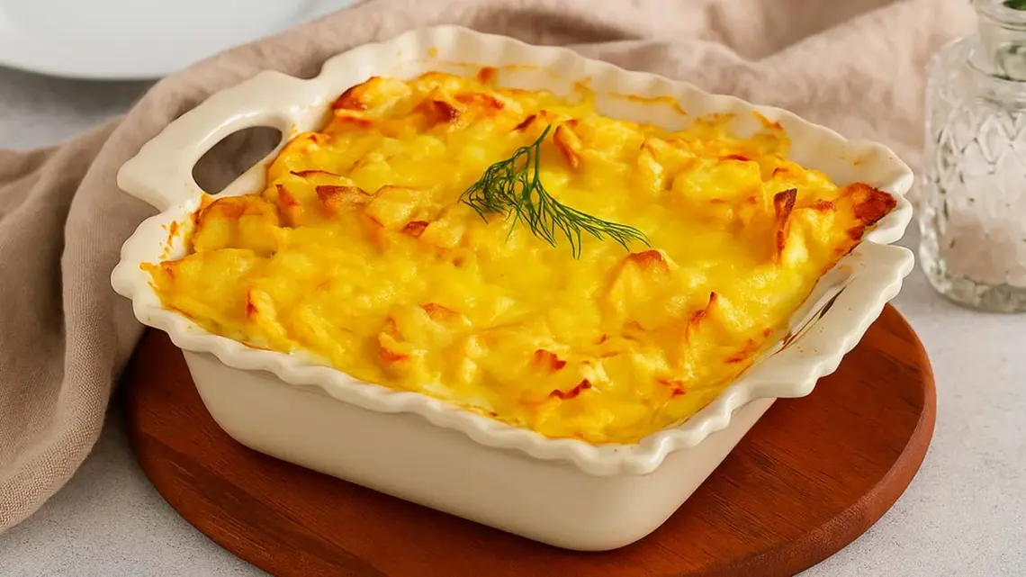 Gratin de pommes de terre au saumon et à la béchamel