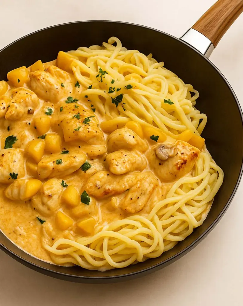 Poulet Stroganoff crémeux aux champignons et sauce à la moutarde