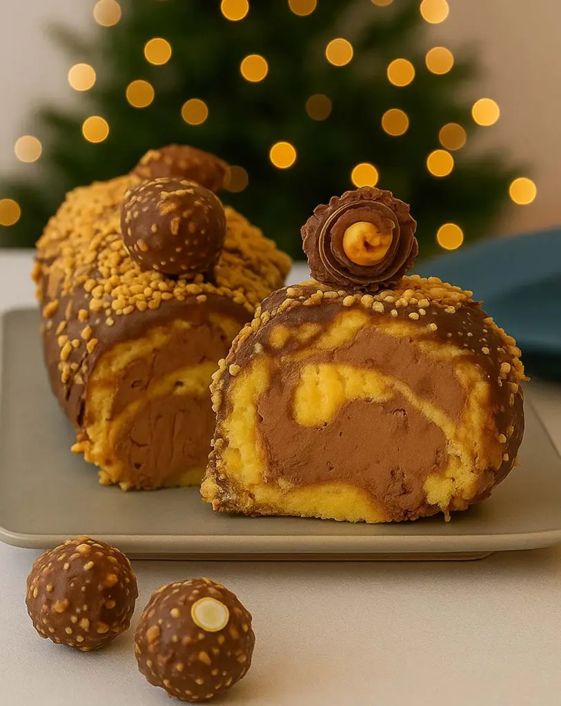 Bûche de Noël au Nutella et chocolat noir : recette gourmande aux noisettes