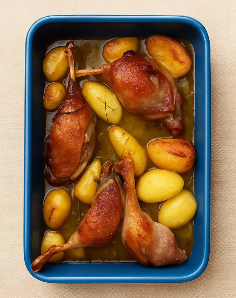 Cuisses de canard aux pommes de terre fondantes : recette traditionnelle au four