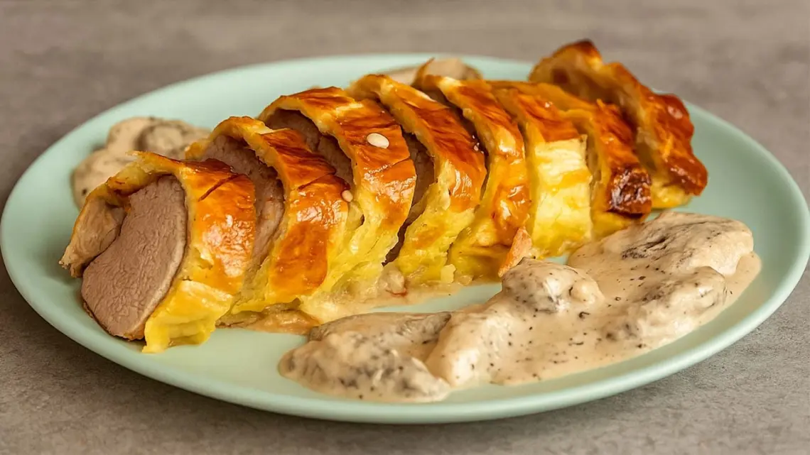 Filet mignon en croûte au foie gras sauce aux morilles : Un plat d’exception