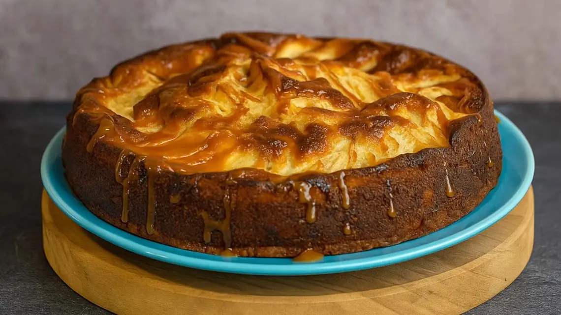 Gâteau au yaourt pommes et caramel beurre salé : dessert moelleux et gourmand