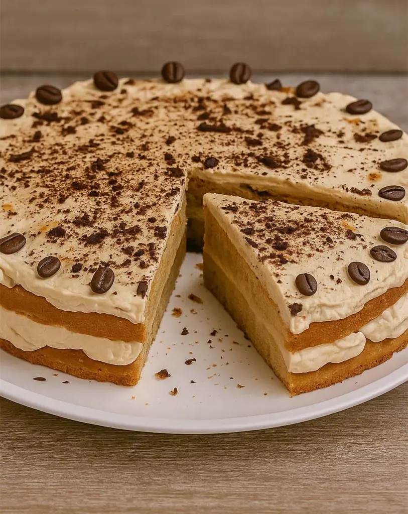 Gâteau fourré à la crème au café : un dessert fondant et raffiné fait maison