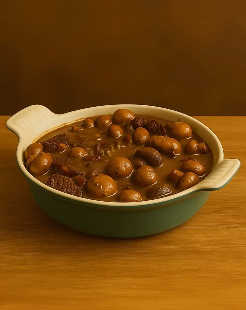 Joue de Bœuf Mijotée aux Champignons : un plat réconfortant et plein de saveurs 