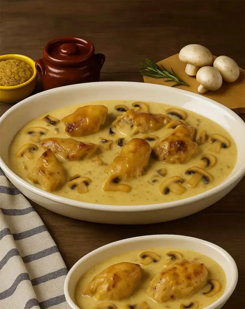 Lapin à la moutarde façon blanquette : un grand classique revisité avec douceur et élégance