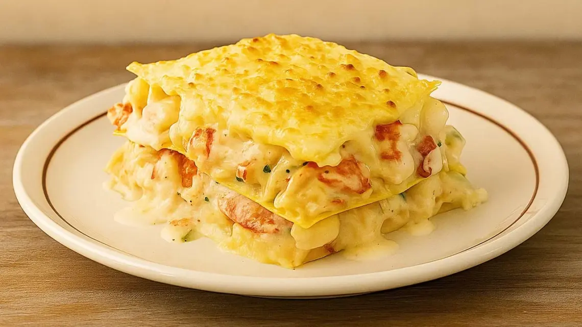 Lasagne aux fruits de mer gratinée : un plat raffiné et crémeux à savourer