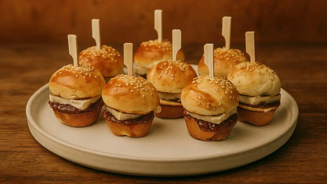 Mini-burgers maison au foie gras et chutney de figues : Recette Chic et Facile pour Noël