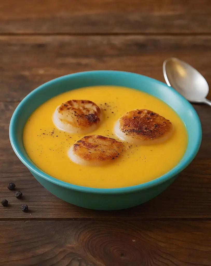 Noix de Saint-Jacques poêlées sur velouté de potiron : une entrée raffinée et gourmande