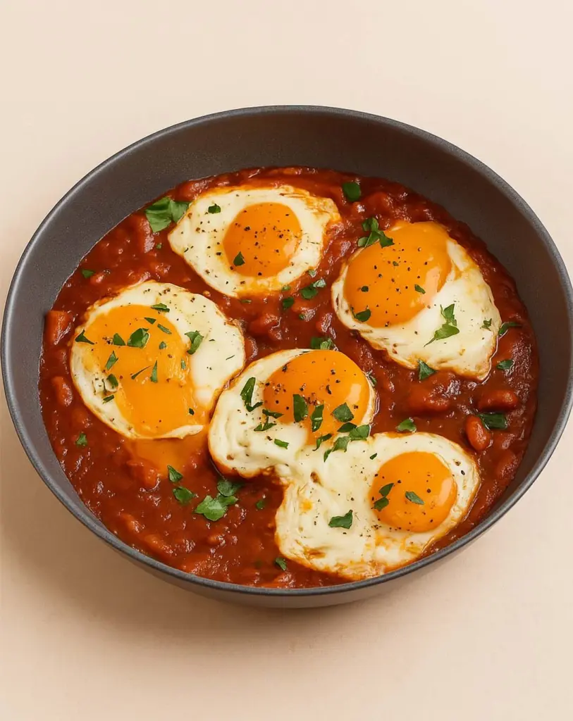 Œufs au Plat à la Sauce Tomate et Chorizo : Un Plat Épicé et Réconfortant