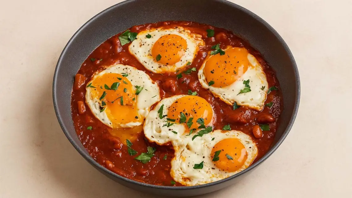 Œufs au Plat à la Sauce Tomate et Chorizo : Un Plat Épicé et Réconfortant