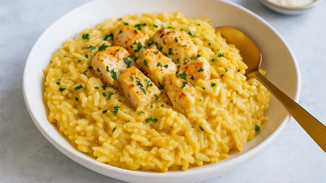 Orzo crémeux au poulet et cheddar fondant : le plat réconfortant prêt en 30 minutes