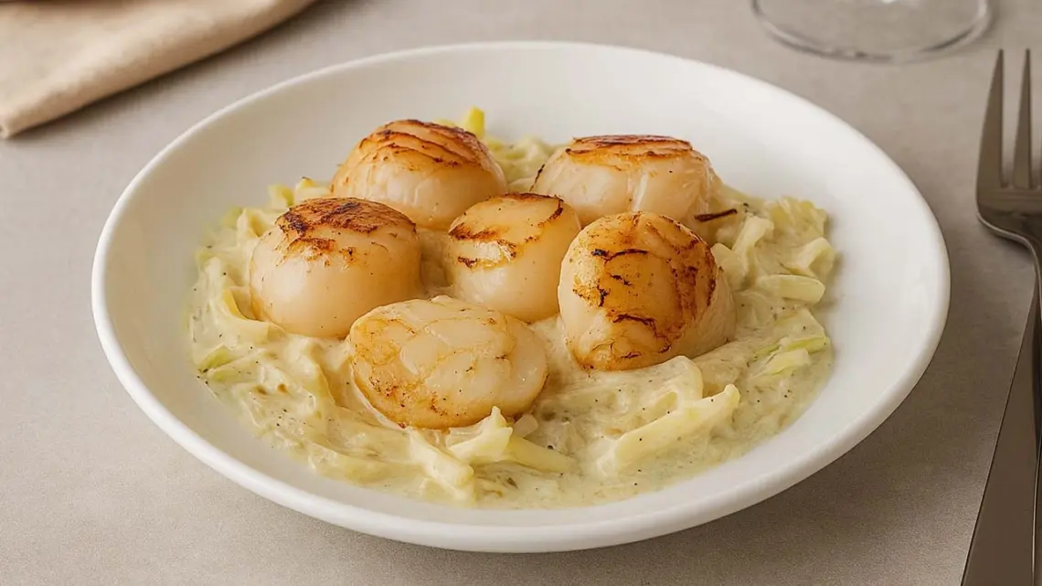 Saint-Jacques au Champagne sur Fondue de Poireaux : Plat de Fête Facile et Chic
