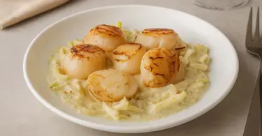 Saint-Jacques au Champagne sur Fondue de Poireaux : Plat de Fête Facile et Chic