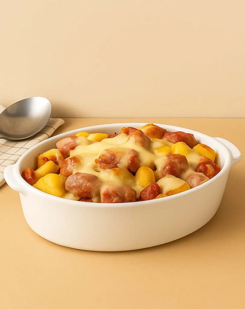 Saucisse et pommes de terre au fromage : un dîner gourmand et rapide