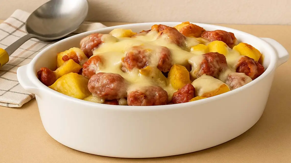 Saucisse et pommes de terre au fromage : un dîner gourmand et rapide