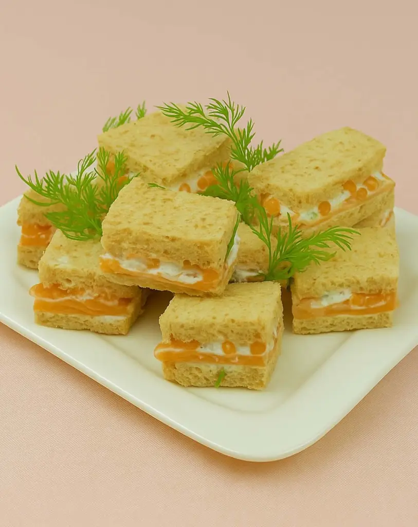 Bouchées au saumon fumé sur pain de mie complet : recette apéritive facile et raffinée