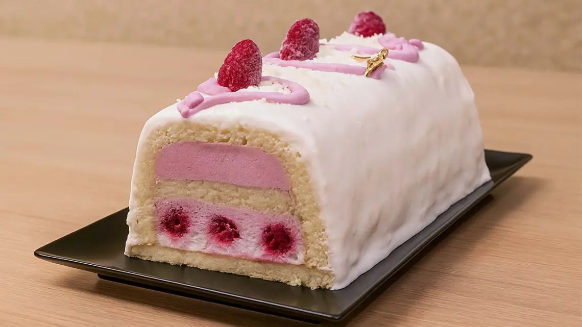 Bûche framboise et mousse fruits rouges : un dessert de Noël léger et raffiné