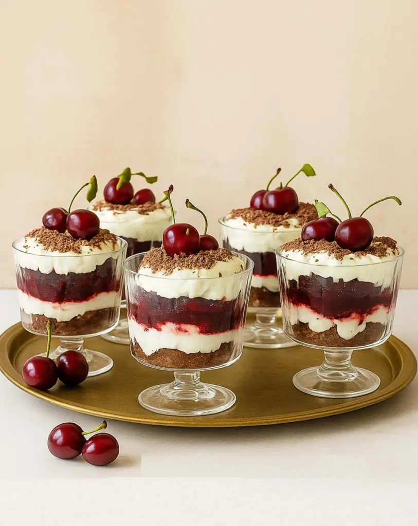Forêt noire en verrines de Noël : un dessert festif, gourmand et facile à préparer