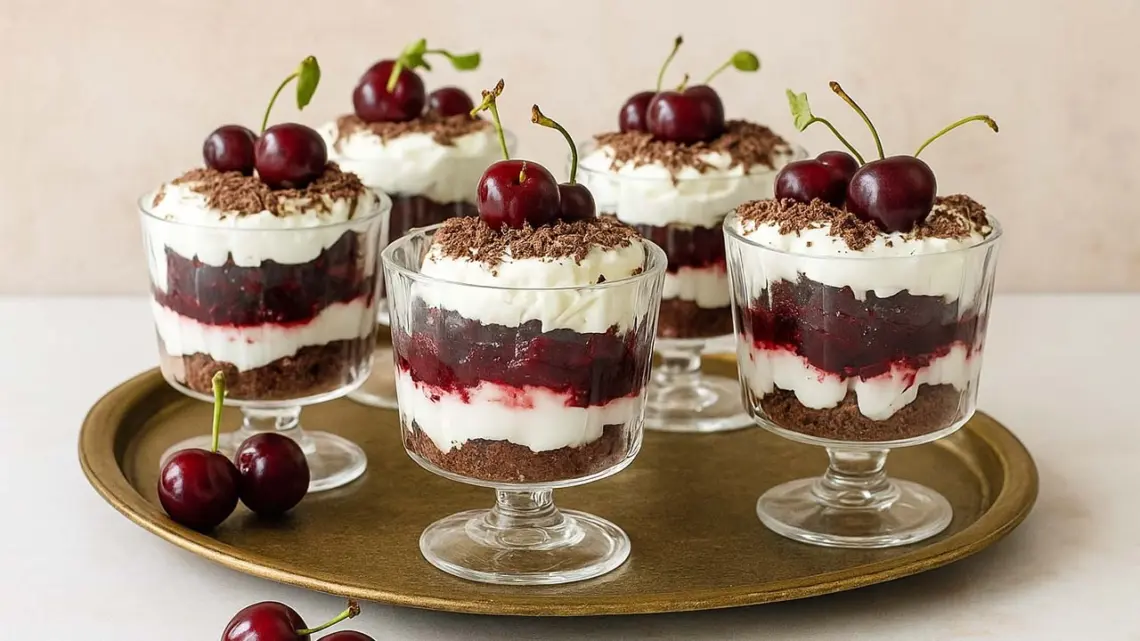 Forêt noire en verrines de Noël : un dessert festif, gourmand et facile à préparer