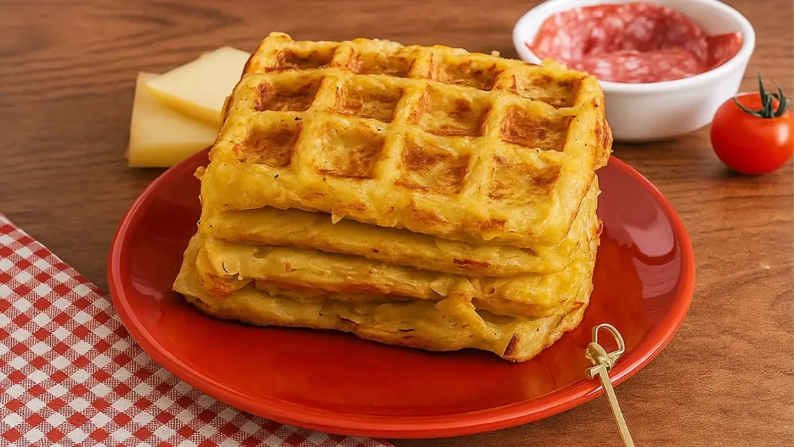Gaufres de pommes de terre façon raclette : un apéritif montagnard irrésistible