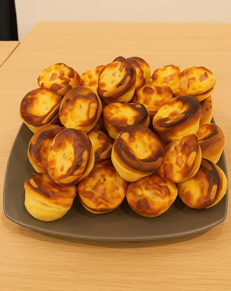 Pastéis de Nata salés jambon fromage : bouchées feuilletées croustillantes