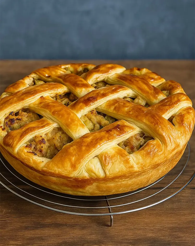 Tourte aux pommes de terre et à la chair à saucisse : Une recette familiale pleine de générosité