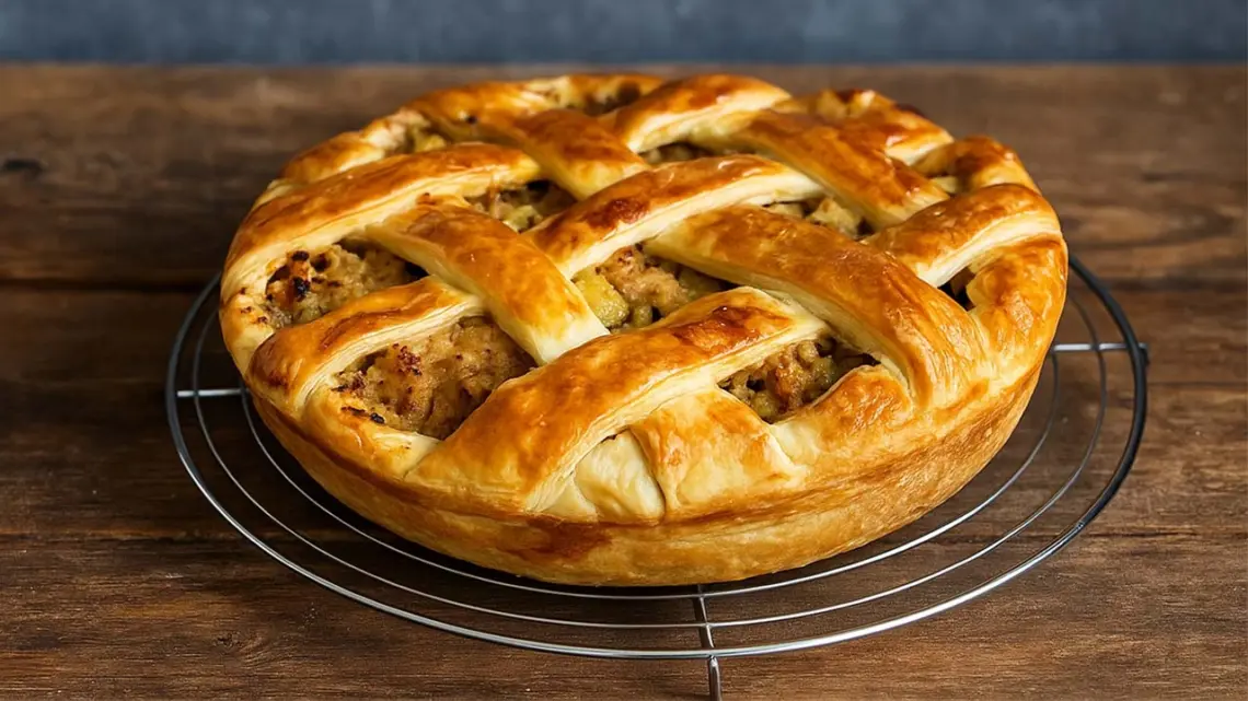 Tourte aux pommes de terre et à la chair à saucisse : Une recette familiale pleine de générosité