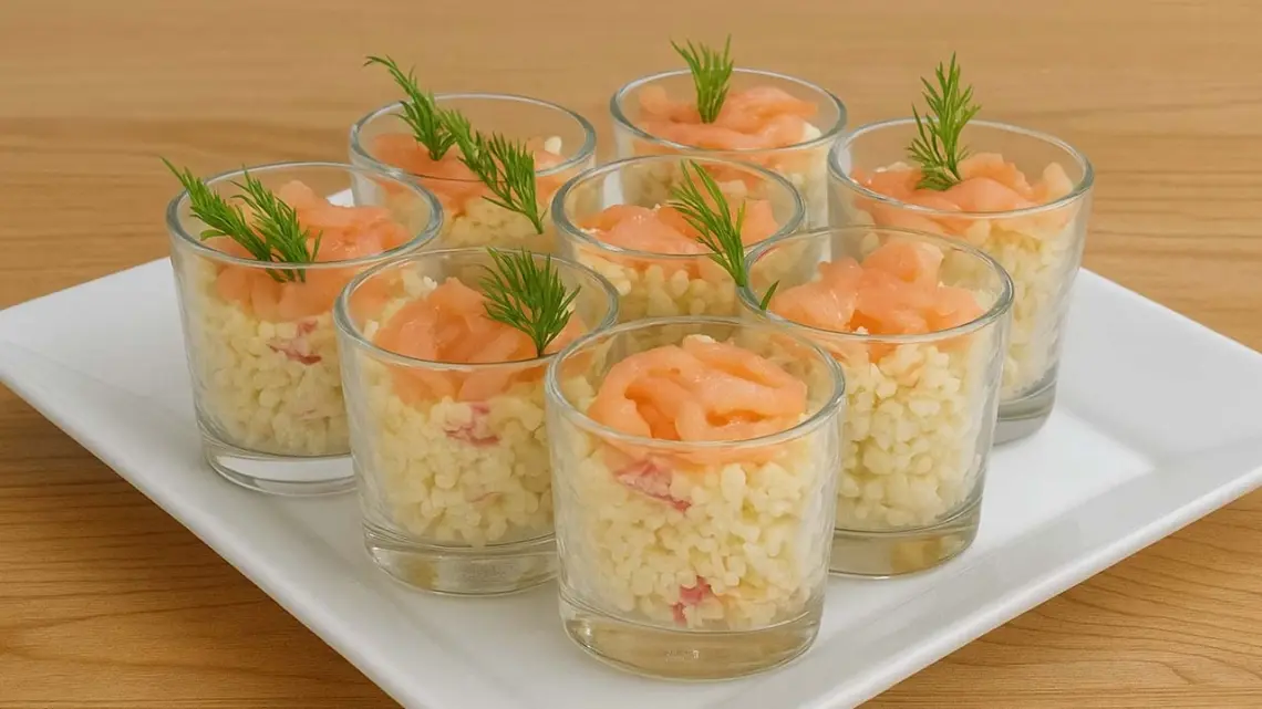 Verrines Perles Océanes : Une Entrée Fraîche au Surimi et Saumon Fumé