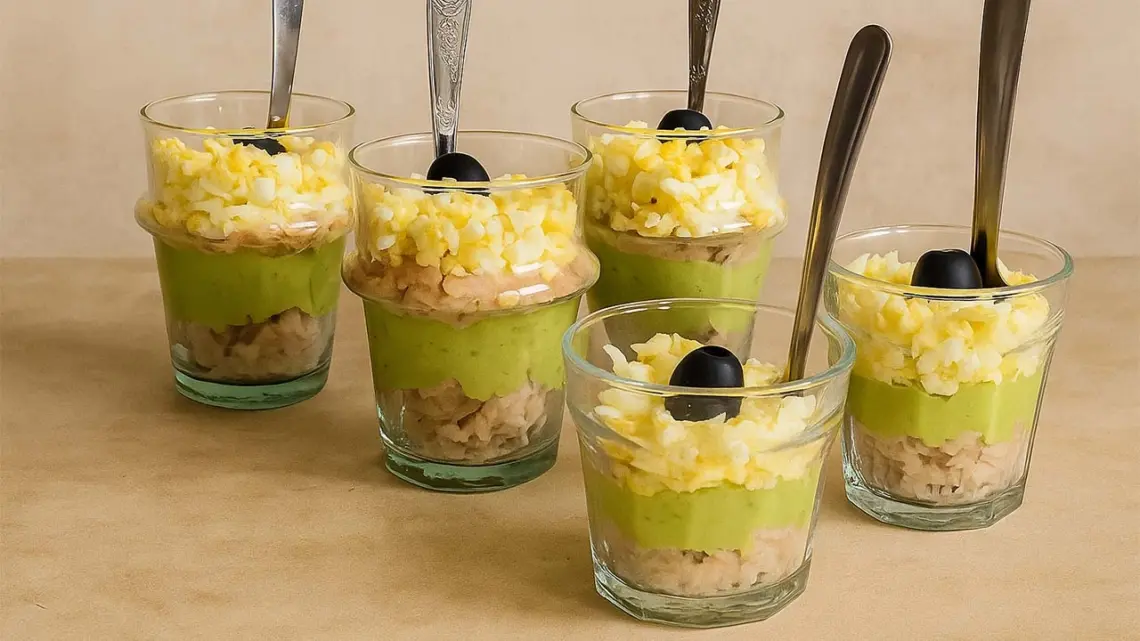 Verrines au thon, avocat et œufs mimosa : Une idée d’entrée fraîche