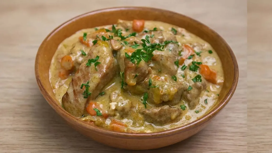 Blanquette de porc au vin blanc et aux fines herbes : plat familial facile
