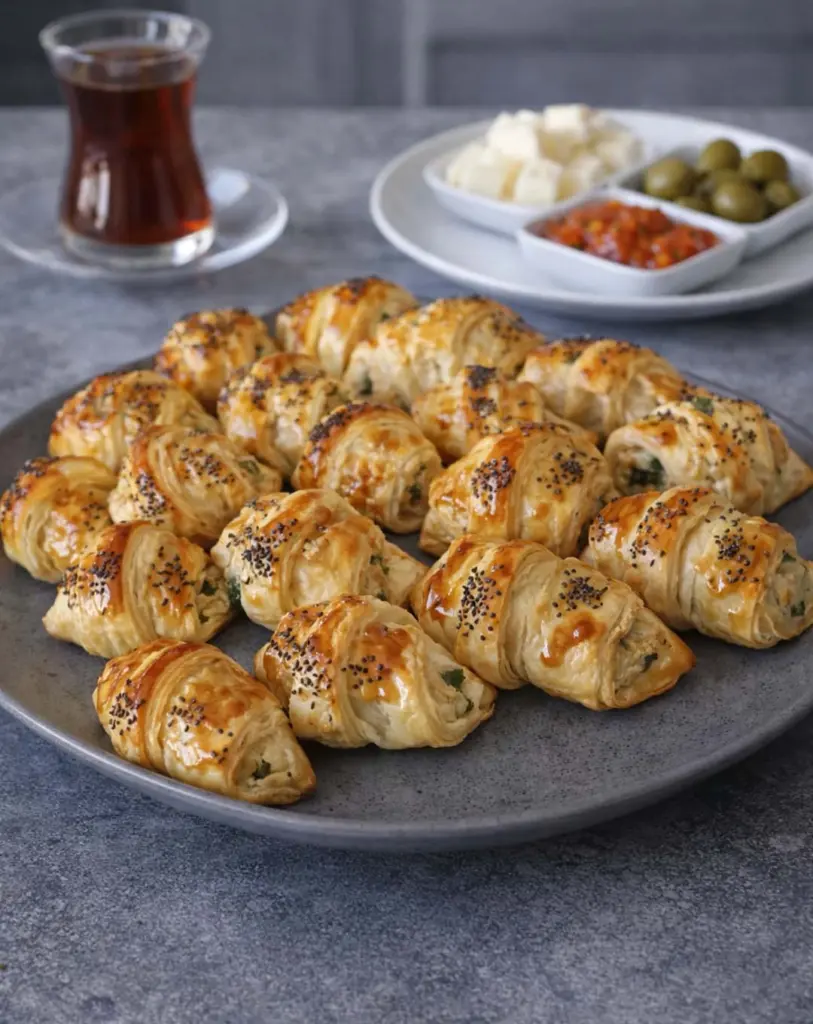 Croissants feuilletés au saumon fumé et fromage frais : apéritif chic et facile