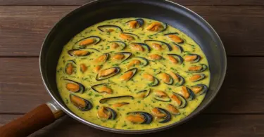 Mouclade charentaise authentique : moules à la crème, vin blanc et curry