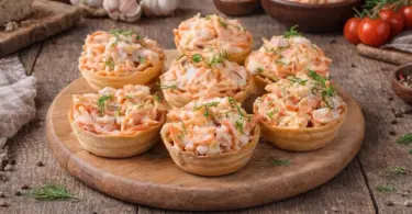Paniers farcis au saumon et fromage frais : apéritif festif prête en 50 minutes