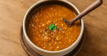 Soupe de lentilles épicée facile et rapide prête en 35 minutes