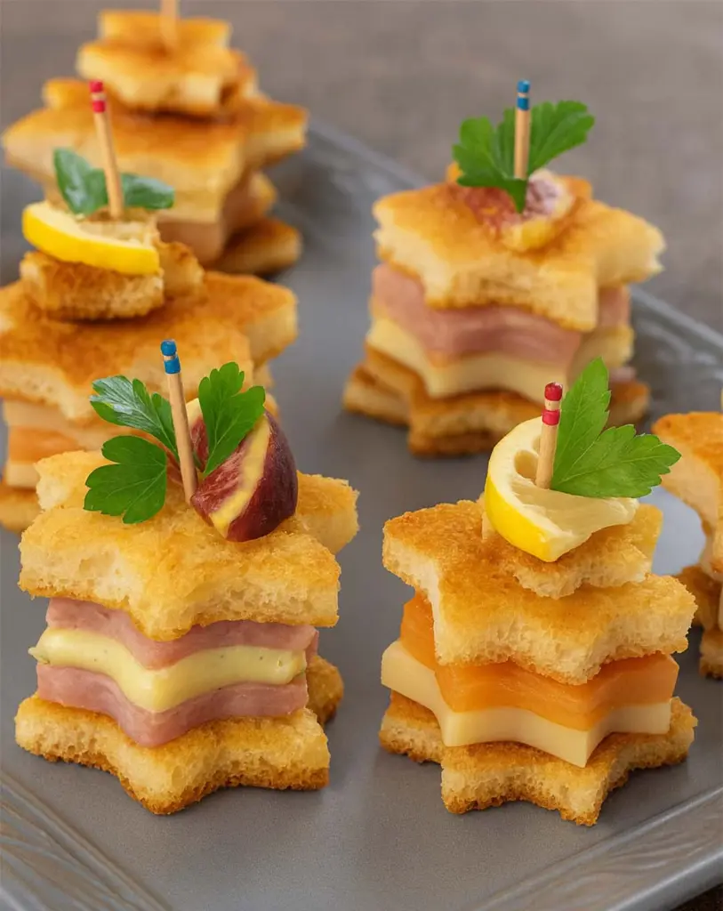 Tapas de Saumon Fumé, Parmesan et Jambon Blanc : Bouchées Apéritives