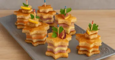 Tapas de Saumon Fumé, Parmesan et Jambon Blanc : Bouchées Apéritives