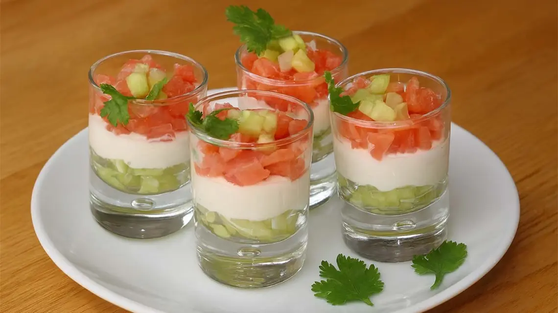 Verrines concombre, ricotta et saumon fumé : une entrée prête en 20 minutes