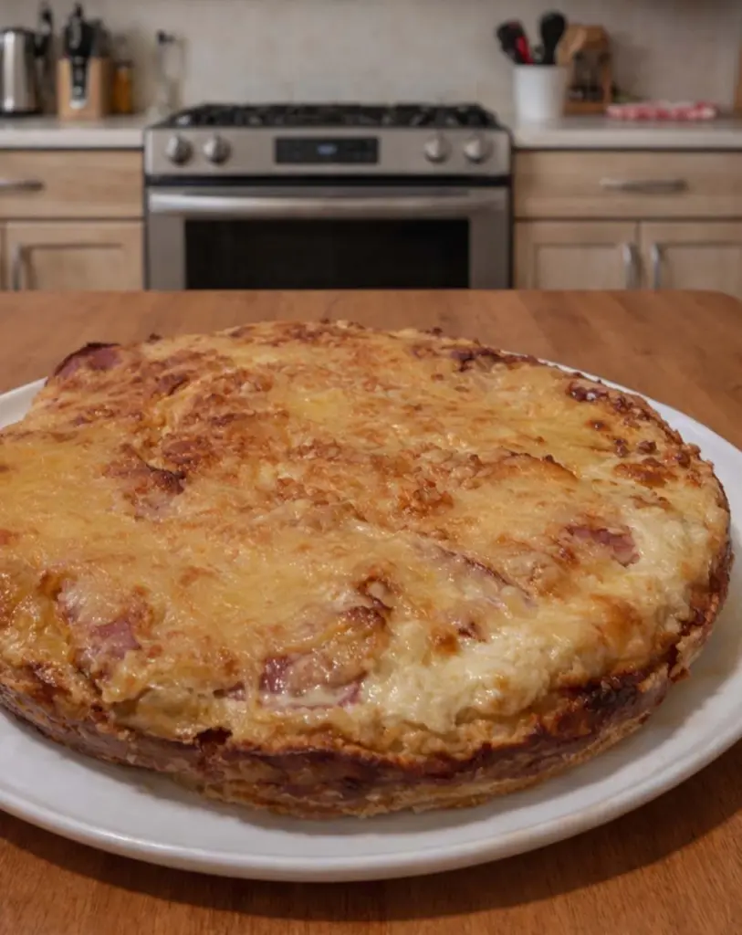 Gâteau de pommes de terre au bacon et comté  plat familial rapide et économique