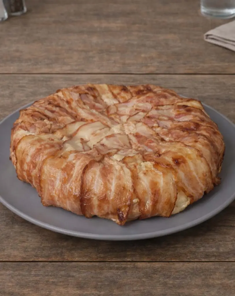 Gâteau de pommes de terre au lard fumé et fromage 