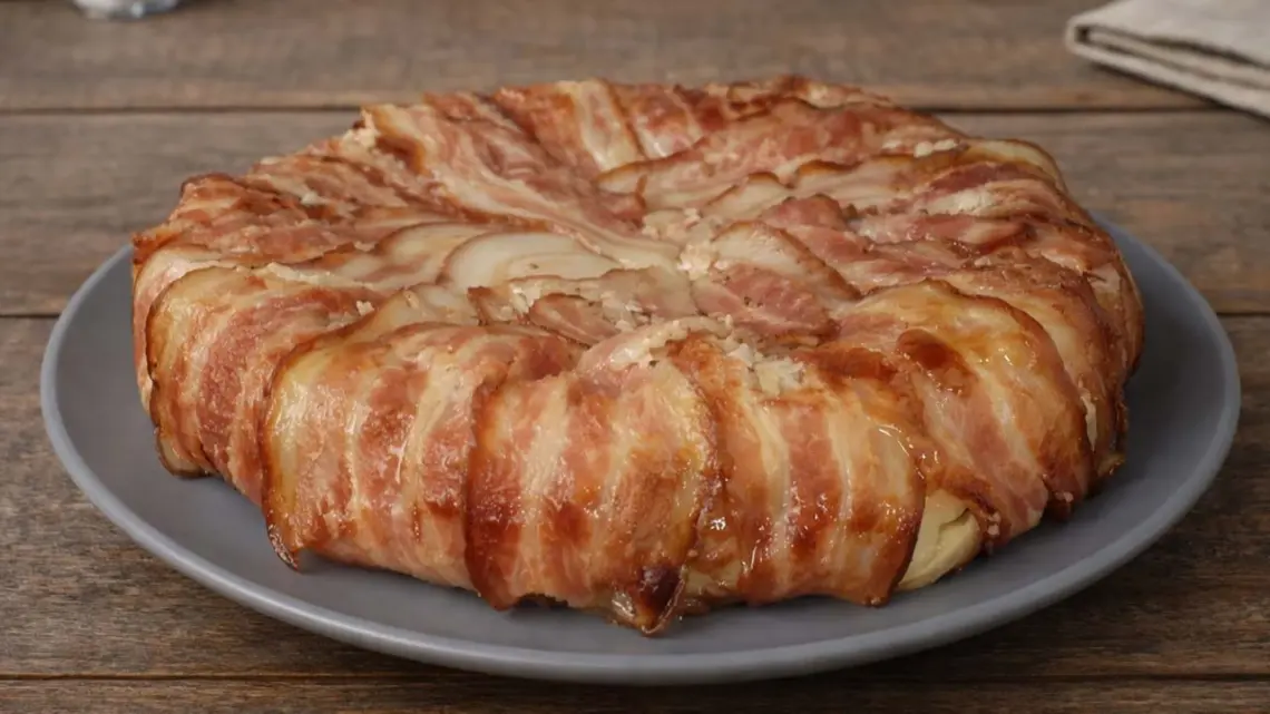 Gâteau de pommes de terre au lard fumé et fromage