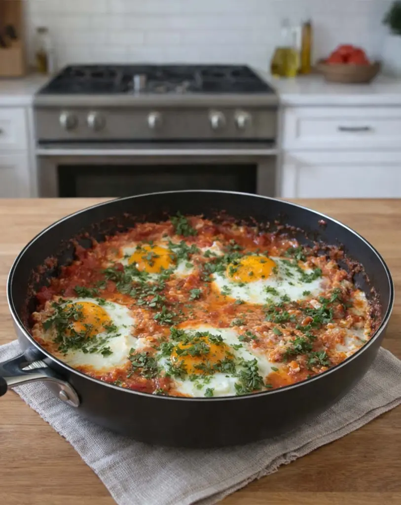 Tajine de tomates aux œufs facile et rapide – recette marocaine traditionnelle