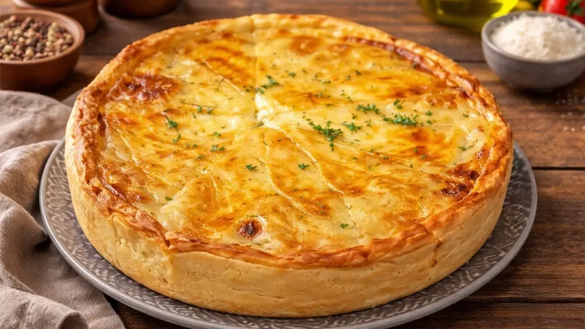 Tourte aux pommes de terre, lard fumé et reblochon : plat familial fondant