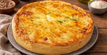 Tourte aux pommes de terre, lard fumé et reblochon : plat familial fondant