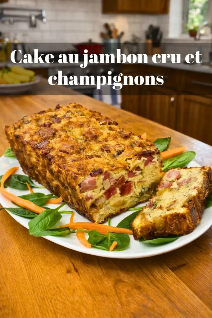 Cake au jambon cru et champignons