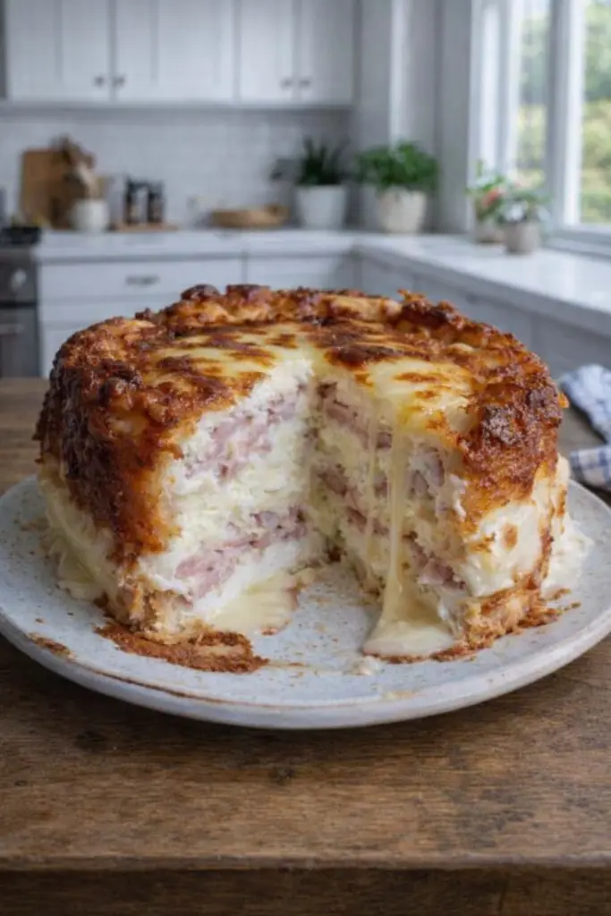 Croque cake à la raclette recette conviviale pour 6 à 8 personnes