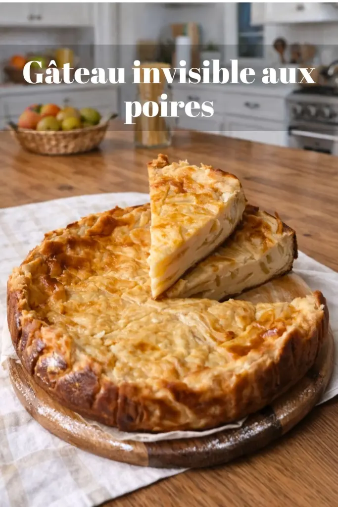 Gâteau invisible aux poires parfumé au Calvados – dessert fondant et léger