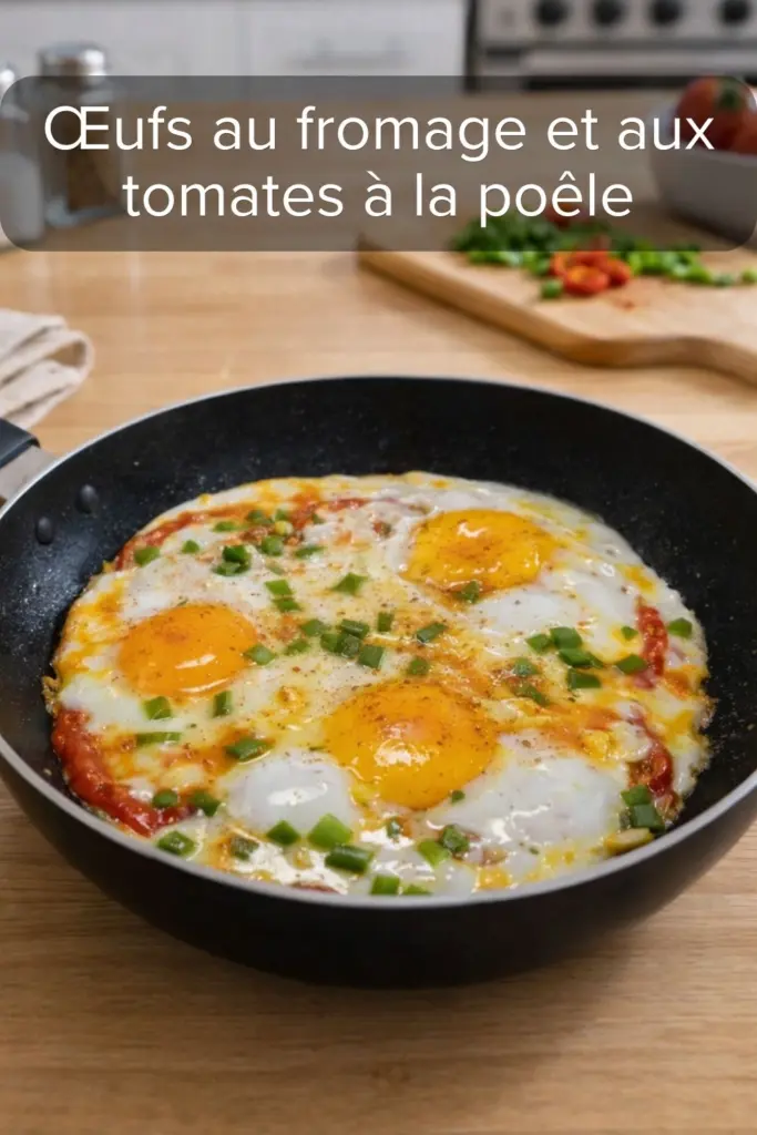 Œufs au fromage et aux tomates à la poêle