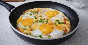 Œufs au fromage et aux tomates à la poêle : un plat simple et ultra savoureuse