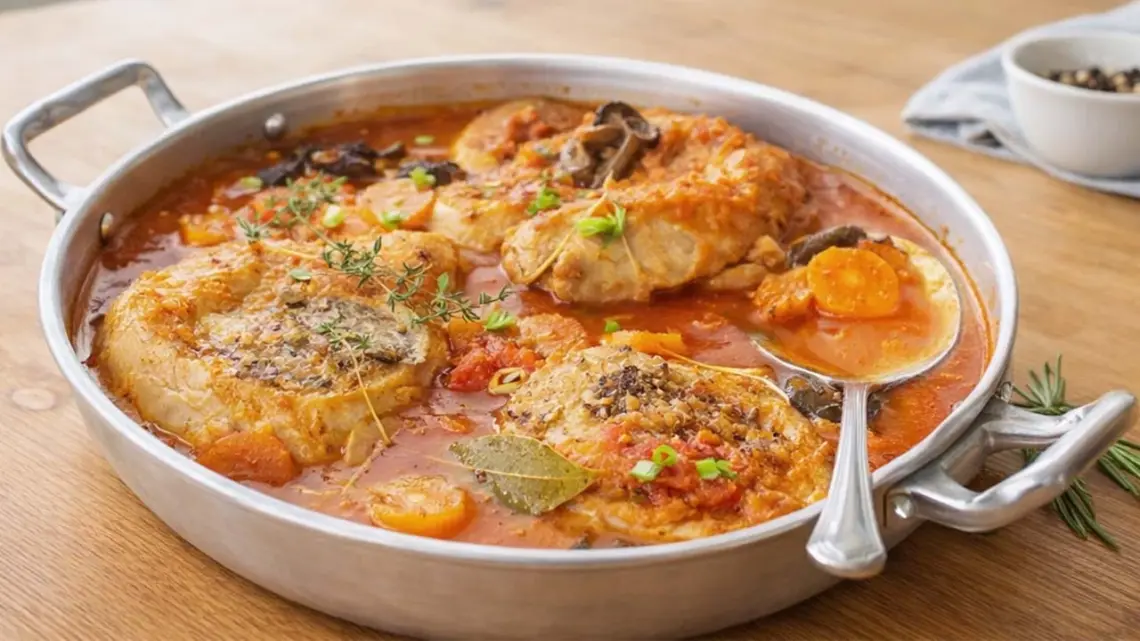 Osso bucco de dinde mijoté aux carottes plat familial fondant